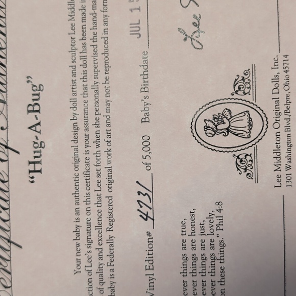 Rare Lee Middleton Original Packaging Pristine Hug A Bug Doll - Picture 6 of 11